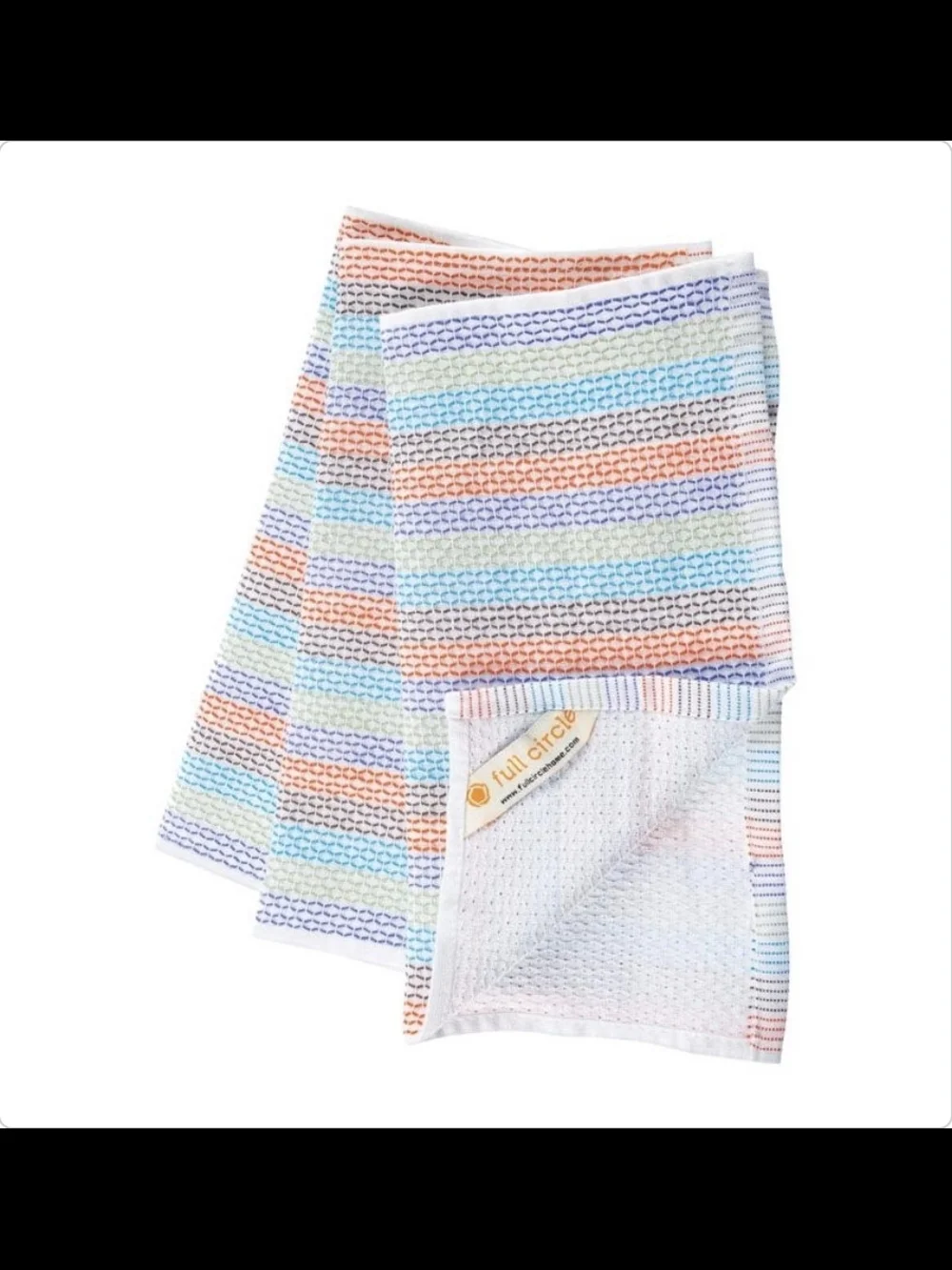 Full Circle Tidy Multicolored Cotton Dish Cloth 3pk